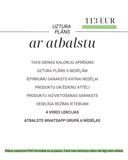 6 nedēļu uztura projekts